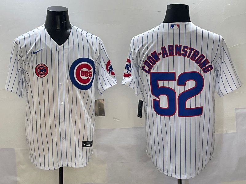 Men Chicago Cubs #52 Crow-Armstrong White Stripe Game 2025 Nike MLB Jersey style 6->chicago cubs->MLB Jersey